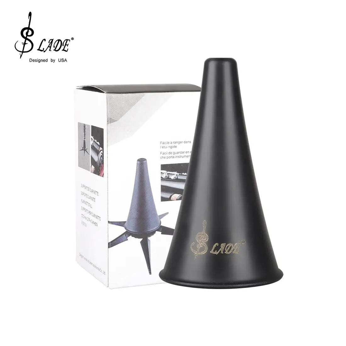 SLADE Clarinet Stand Holder Foldable Clarinet 5-legged Support ABS Bracket Black Metal Stand Woodwind Instrument Accessories