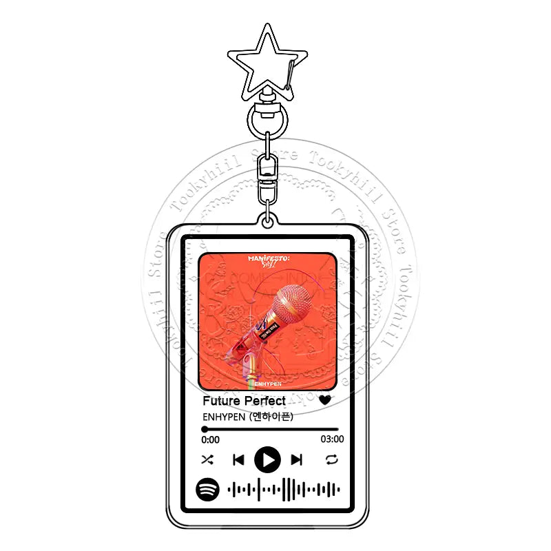 ENHYPEN Music Keychain Main Song Kpop Idea Bag Decorate Accessories Keyring Pop Songs No Doubt Pendant Girl Birthday Gift
