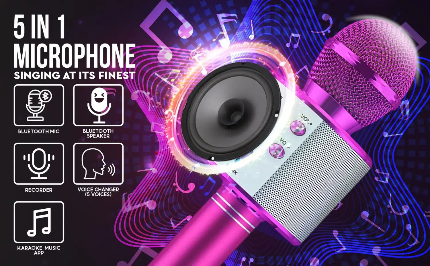 Kids Karaoke Microphone for Girl Toys,Christmas Birthday Gifts Ideas for 3 4 5 6 7 8 9 10 Year Old Girls