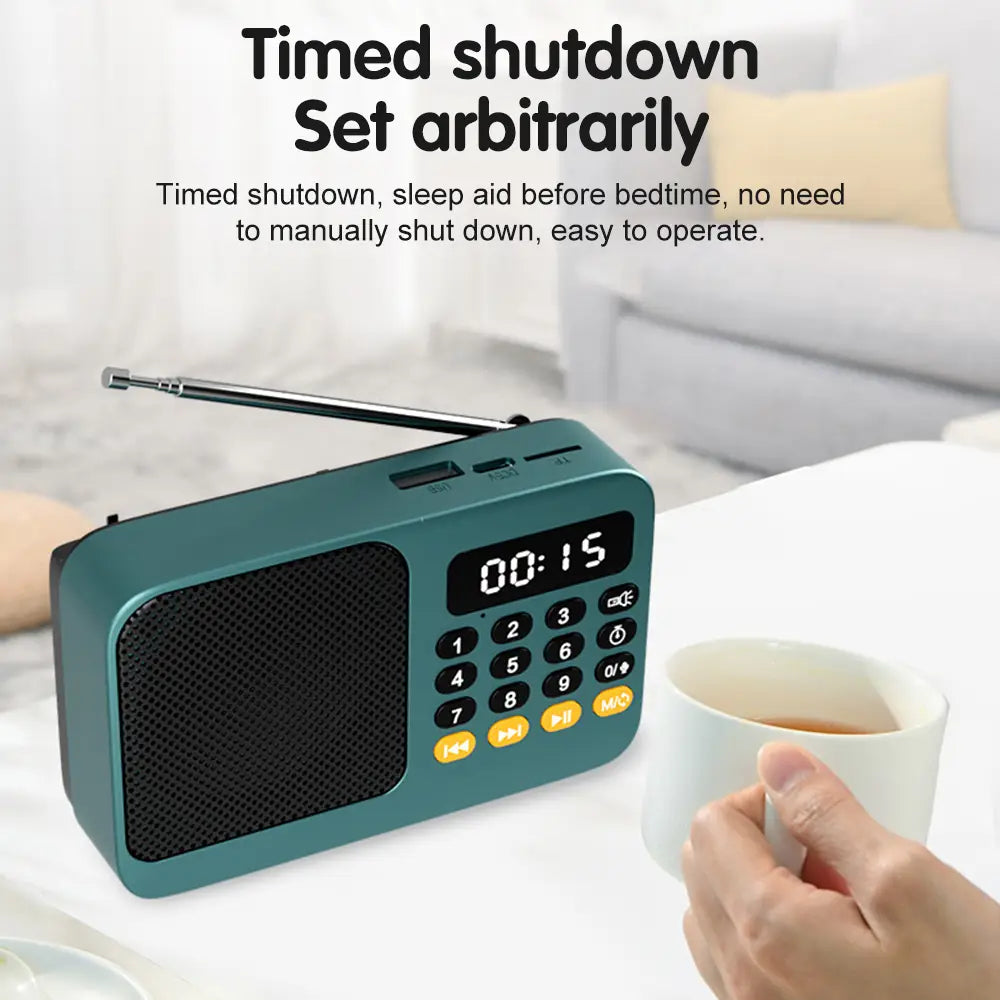 Handheld Rechargeable Digital FM USB TF MP3 Player Portable Radio Music Player Speaker Devices Supplies With LED Display Radio