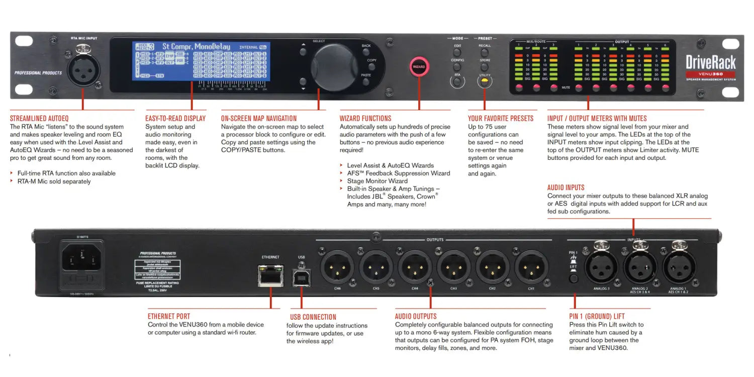 Loudspeaker Management System 2 In 6 Out DriveRack PA2 DSP Digital Processor Professional Sound System DJ Equipment Effector