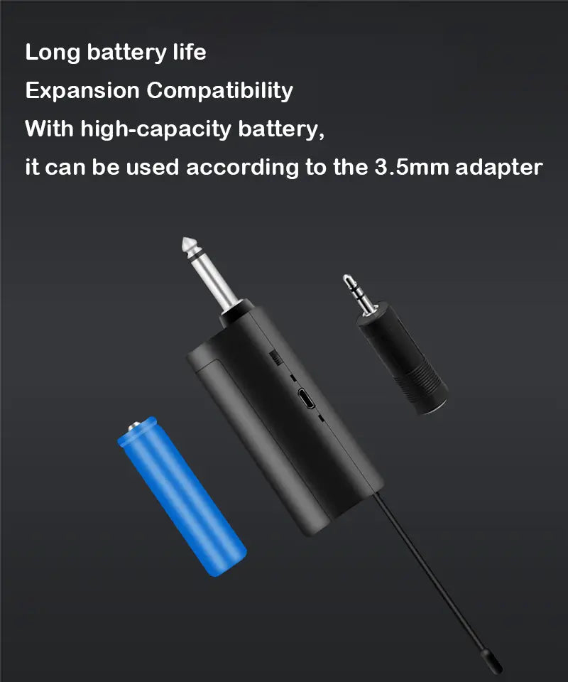 Wireless Microphone For Karaoke Party Home Meeting Church School Show With Rechargeable Lithium Battery Receiver