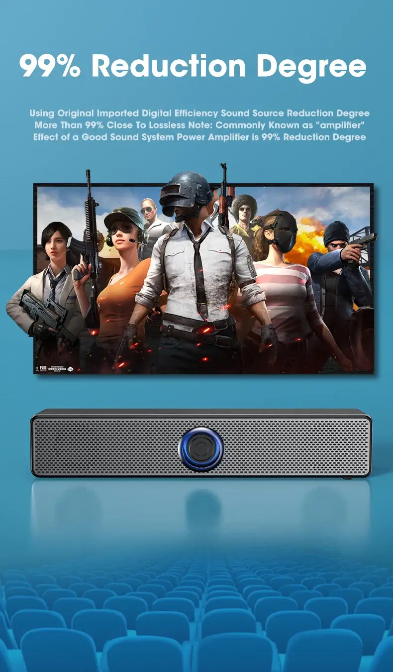 PC Soundbar Wired and Bluetooth Speaker USB Powered Soundbar for TV Pc Laptop Gaming Home Theater Surround Audio System