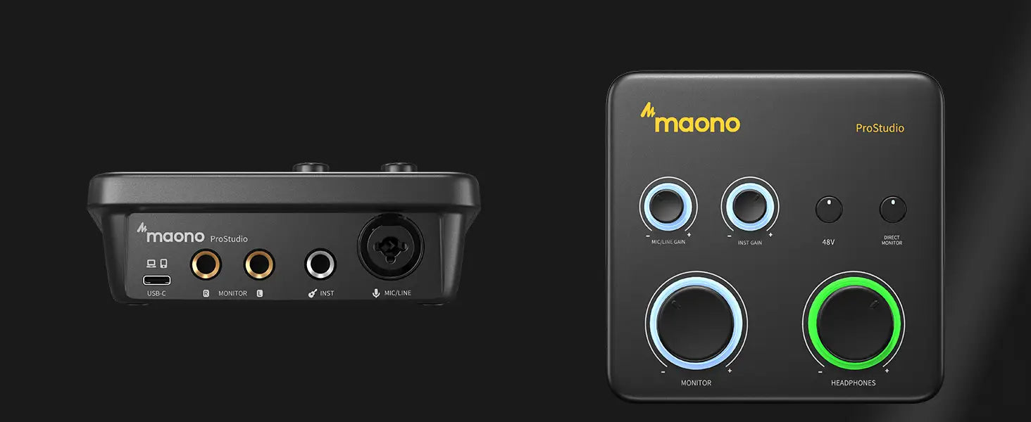 MAONO PS22 Lite USB Audio Interface for PC XLR Input 24-bit/192kHz Routing Software Loopback ASIO for Recording Music Guitar DAW