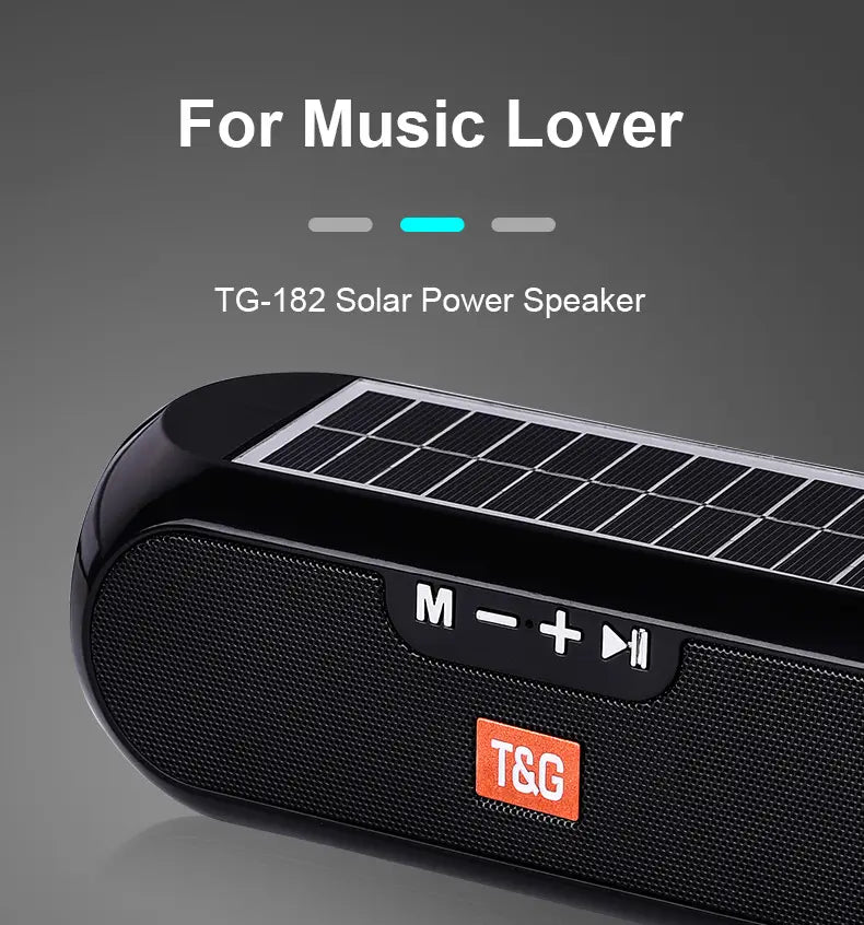 Solar Radio FM Outdoor Portable Wireless Bluetooth Speaker Music Sound Box Subwoofer Bass Aux PC TV Computer TV Hifi Stereo Mp3