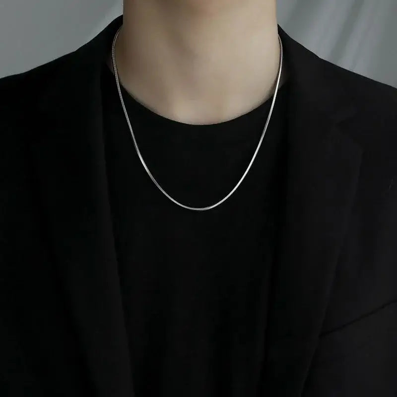 1Pcs Punk Hip-hop Snake Link Chain Stainless Steel Necklace for Men Women Silver Color Male Jewelry Gifts Cadenas Para Hombre