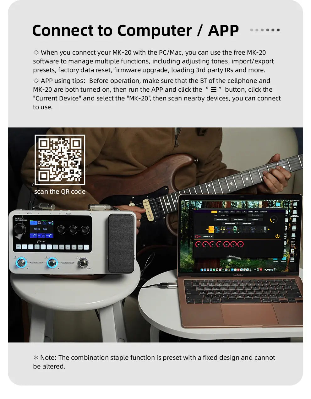 Yuimer MK-20 Multi-Effects Processor Pedal with Drum Machine Tuner and Looper Pedal USB Audio/for Guitar/Bass