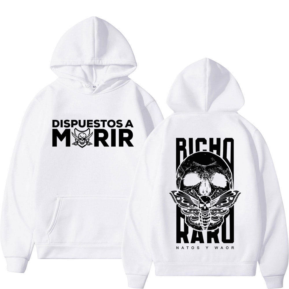 Rapper NATOS WAOR Bicho Raro Negra Skeleton 2025 Gothic Hip-hop Long-sleeved Harajuku Hoodie Winter Man Woman Classic Sweatshirt
