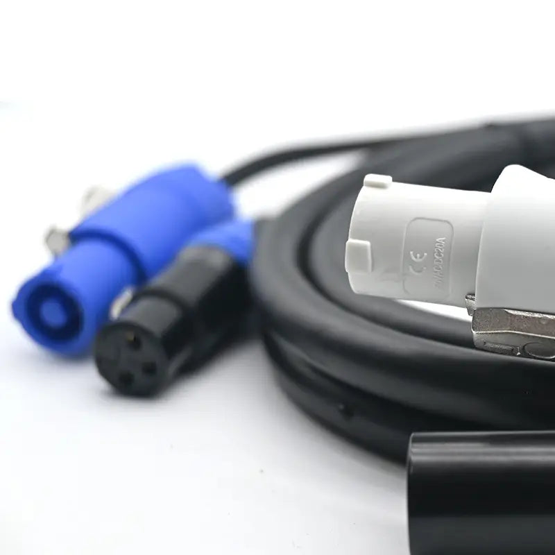 Powercon DMX Combo Connect Cable 1.5m 1m 2m 3m 5m 3 Pin XLR & Power con Compatible Combi Cable for Moving Heading Lighting