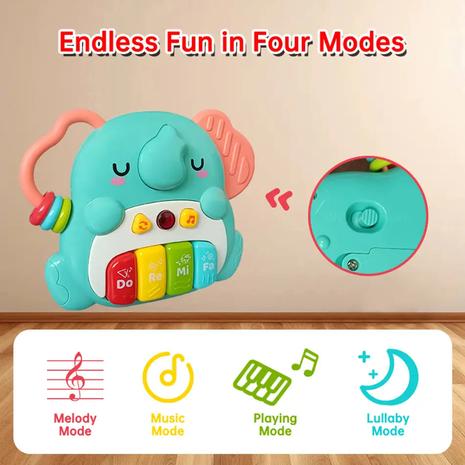 Kids Cartoon Piano Keyboard Game with Flashing Light Music Animal Sounds Baby Instrument Music Toys Educational Toys Kids Gifts