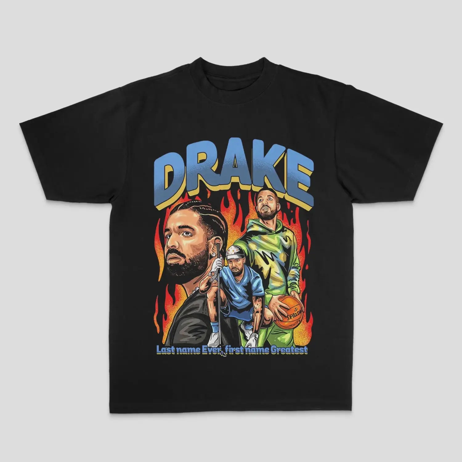 Hip-hop and Rap Top European and American Drake Male Duck Rock High Street Sports Casual Men’s and Women’s T-shirt Couple