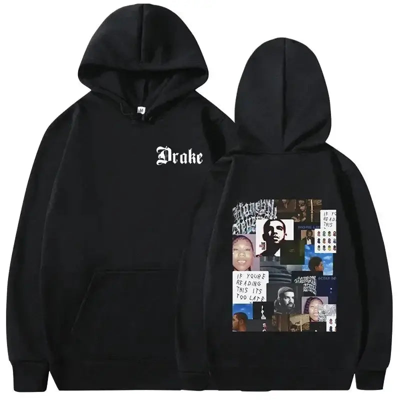 Rapper Drake Music Album Cover Graphic Hoodies Men’s Fashion Hip Hop Vintage Sweatshirts AutumnWinter Fleece Warm Pullovers Y2k
