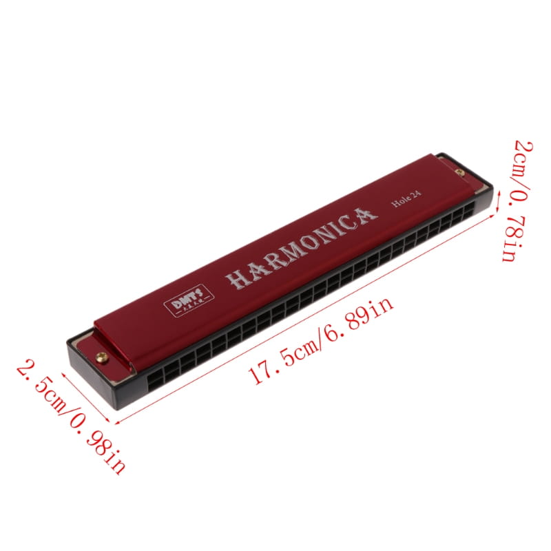 Professional 24 Hole Harmonica Mouth Metal Organ Beginners Musical Instruments Harmonica Harp Harmonium Blues Clues Harmonica
