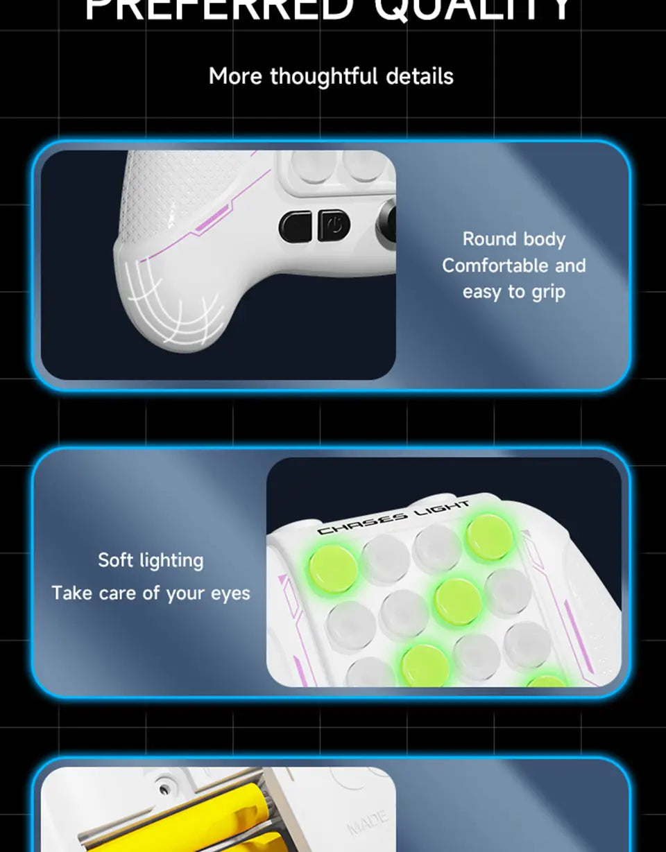 Electronic Pop Light Up Game Handle Toys for Children Adults Fidget Anti Stress Relief Toys Chases Light Game Console Xmas Gifts