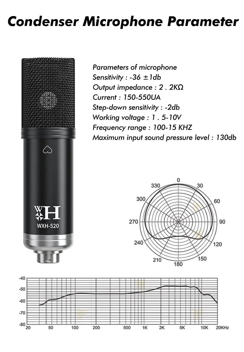 DJ20 Sound Card Kits Studio Record Professional Mixer Singing 48V Microphone BM800 for Karaoke Podcast Recording Live Streaming