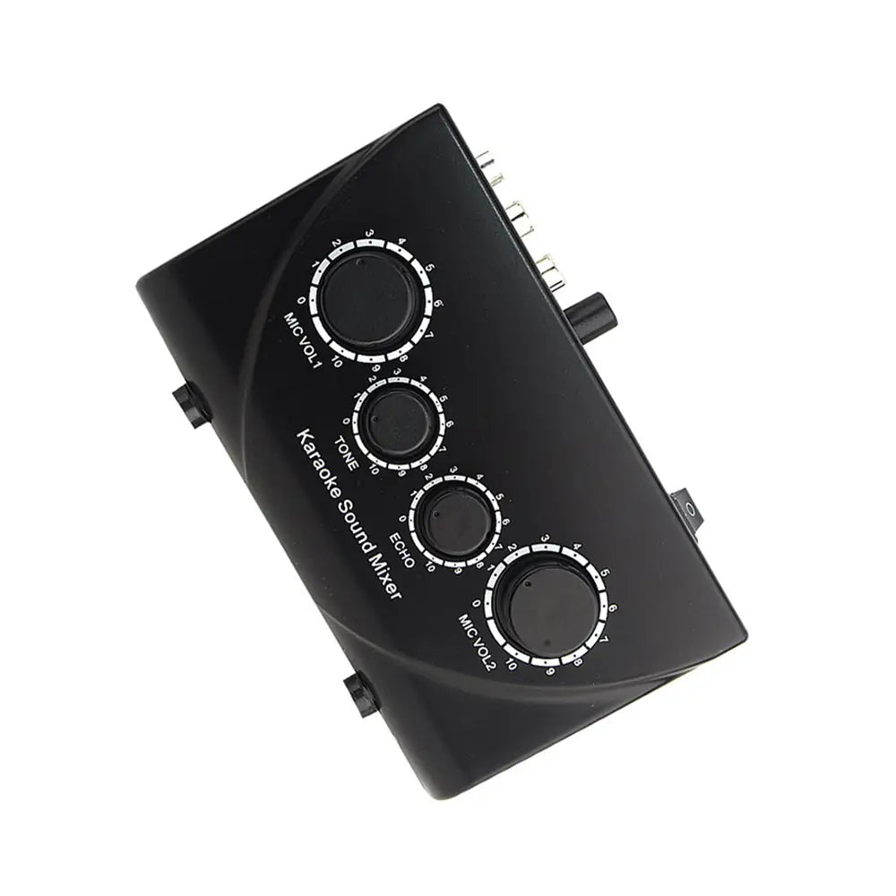 Professional Sound Mixer Small Exquisite Karaoke Machine For Amplifier Microphone Dual Mic Inputs Audio Sound Mixer