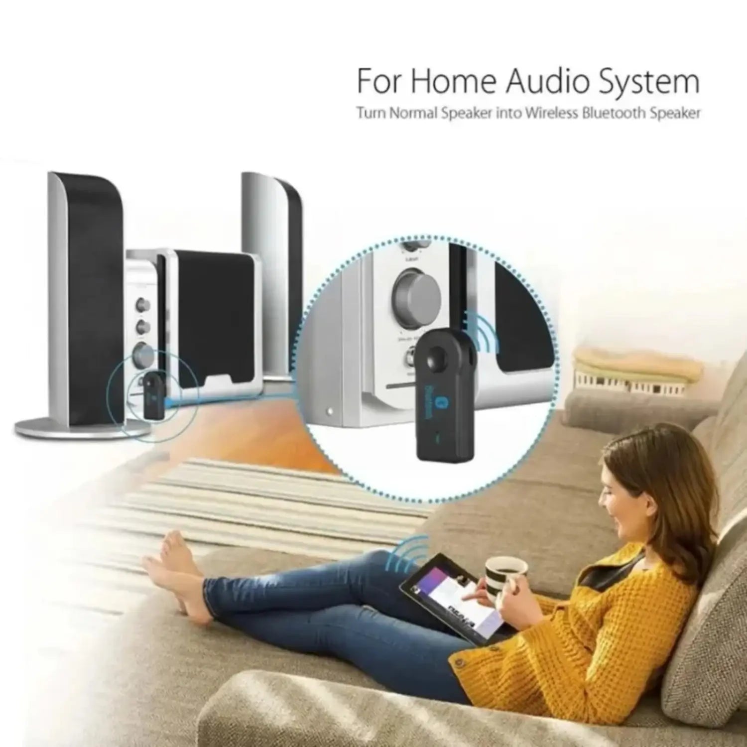 Car Bluetooth 5.0 Audio Receiver 3.5mm 3.5 AUX Jack Stereo Music Car Transmitter Speaker Amplifier Wireless Adapter with Mic