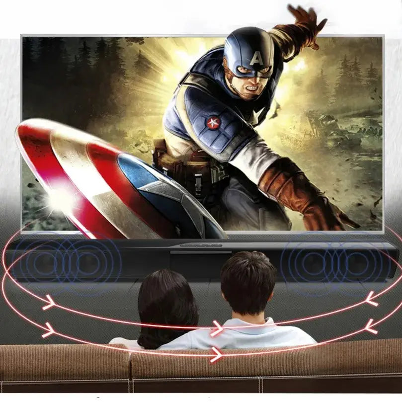 XIKCU Soundbar Speakers Bluetooth 5.3 Stereo Soundbar Surround Sound Home Cinema with Remote Control Support RCA AUX TF-Card