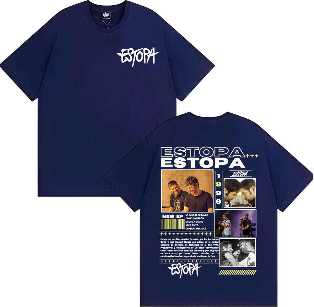 Rapper Estopa Tour Graphics T-shirts Men Fashion Hip Hop High Street T Shirt Summer Tops Oversized T-shirt Streetwear