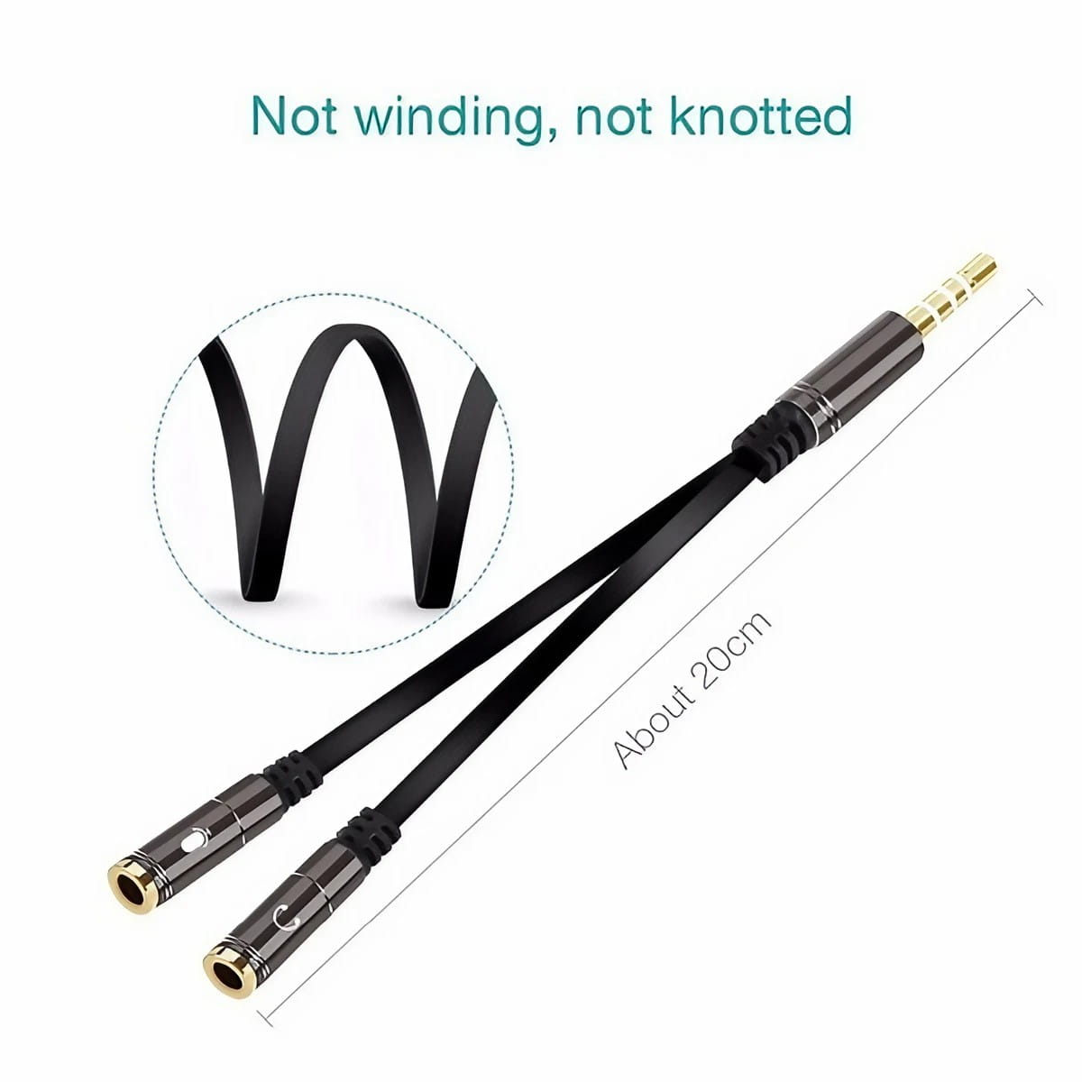 3.5mm Audio Splitter Cable for Computer Laptop Jack 3.5 mm 1 Male To 2 Female Microphone Headphone Y Splitter AUX Cable