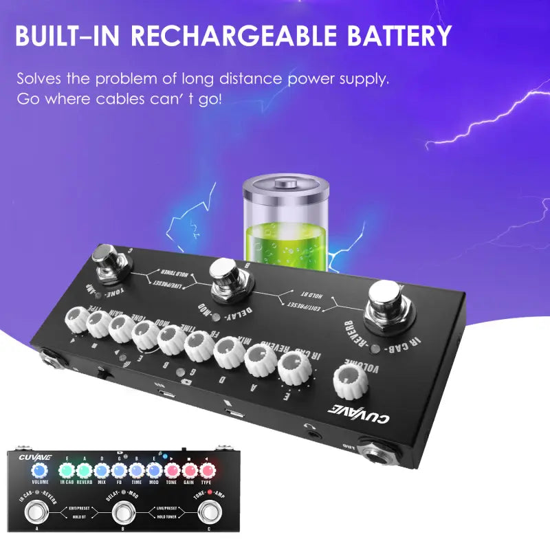 CUVAVE CUBE BABY Multifunctional Electric Guitar Combined Effect Pedal with Wireless Music Playback Phone Recording Audio
