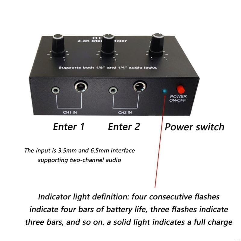 Durability Metal Sound Mixer With 15Hour Battery Life Perfect For Musicians And Content Creators Studio Recording 896C