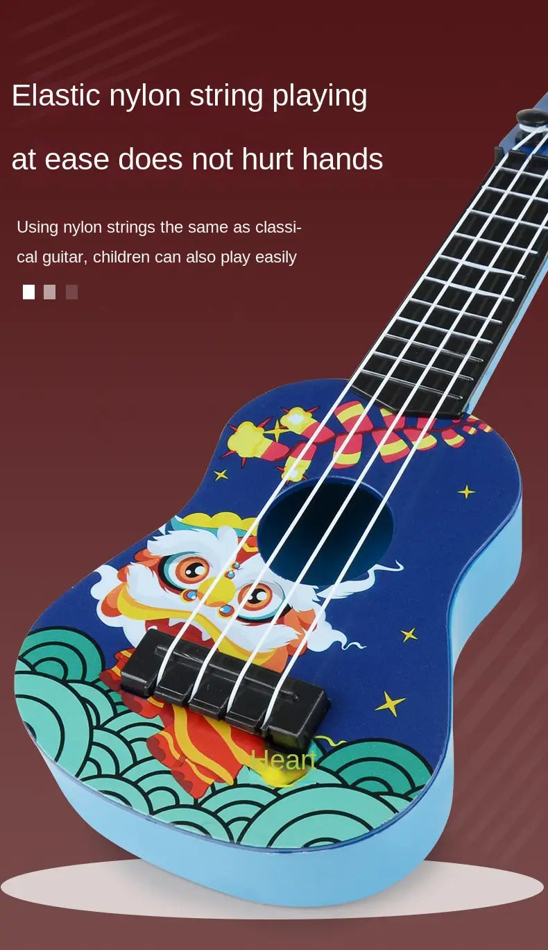 Mini Guitar 4 Strings Classical Ukulele Guitar Toy Musical Instruments for Kids Children Beginners Early Education Small Guitar