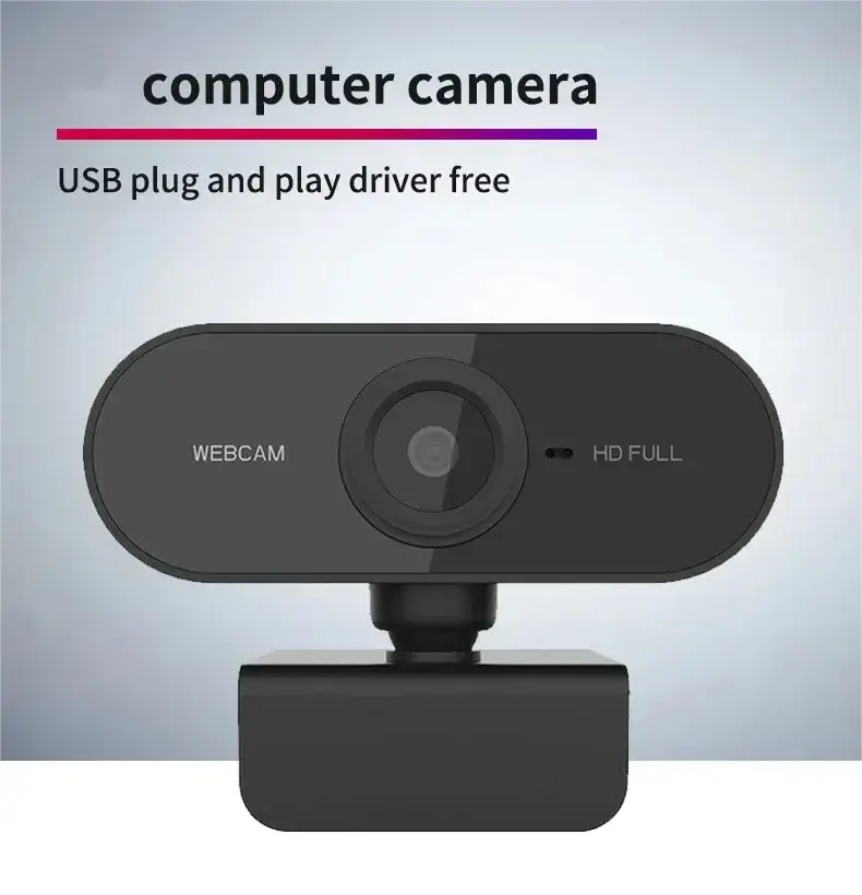 Webcam with Microphone USB Computer Camera for Video Calls Zoom Teams Streaming Plug and Play for PC Mac