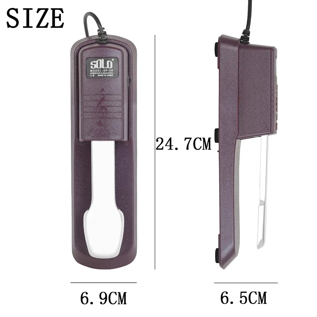 SOLO Piano Sustain Pedal Keyboard Delay Damper Pedal 6.35mm Plug Suitable For MIDI Keyboards Electronic Piano Accessories
