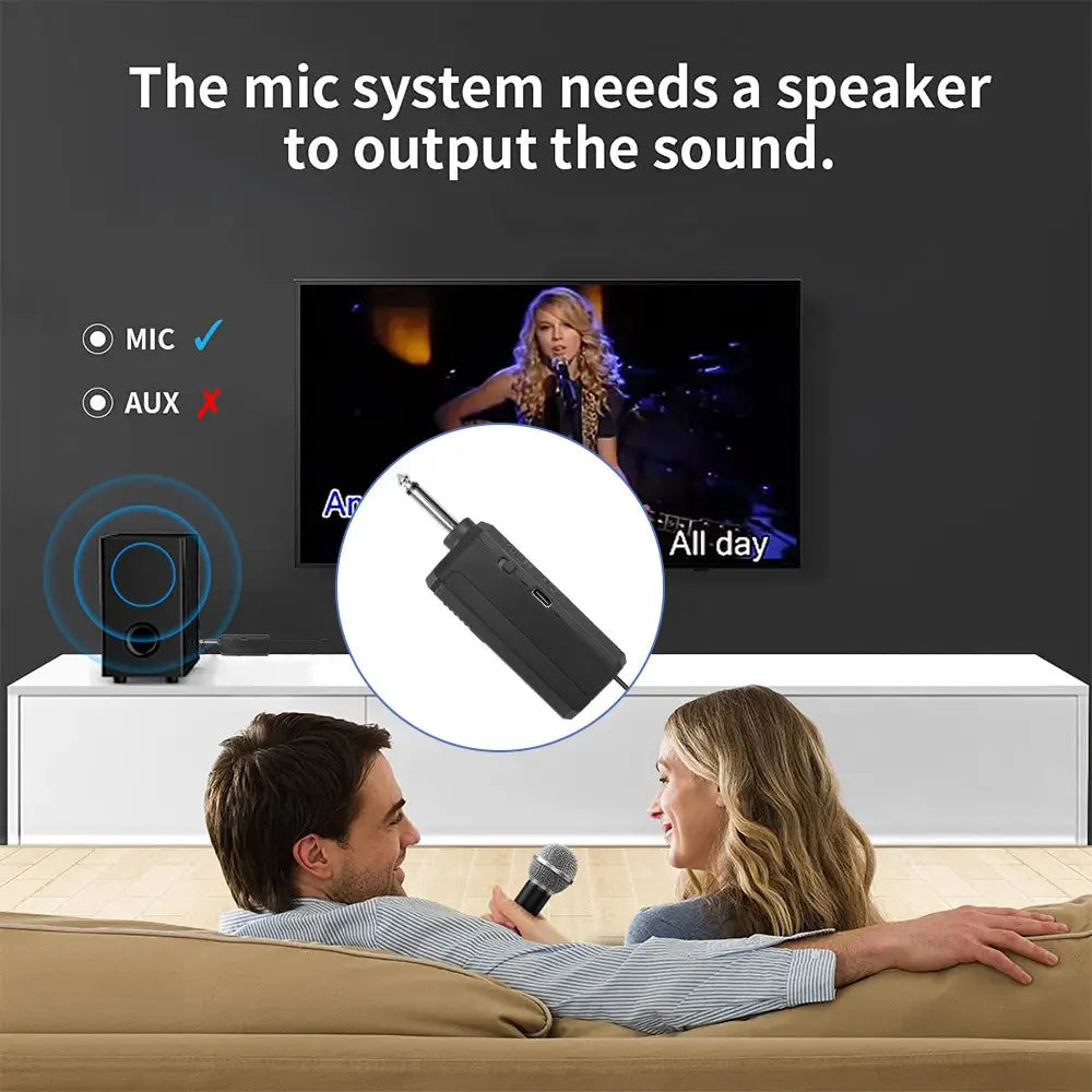 Wireless Microphone Dynamic Handheld Microphones Karaoke Microphone Mic with Rechargeable Receiver for Wedding Party Church Club