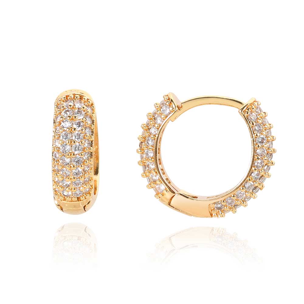 Simple Fine Jewelry Earrings Personality Micro Insert Zirconia Earrings Hip Hop Geometric Ice Out Hoop Earrings Men