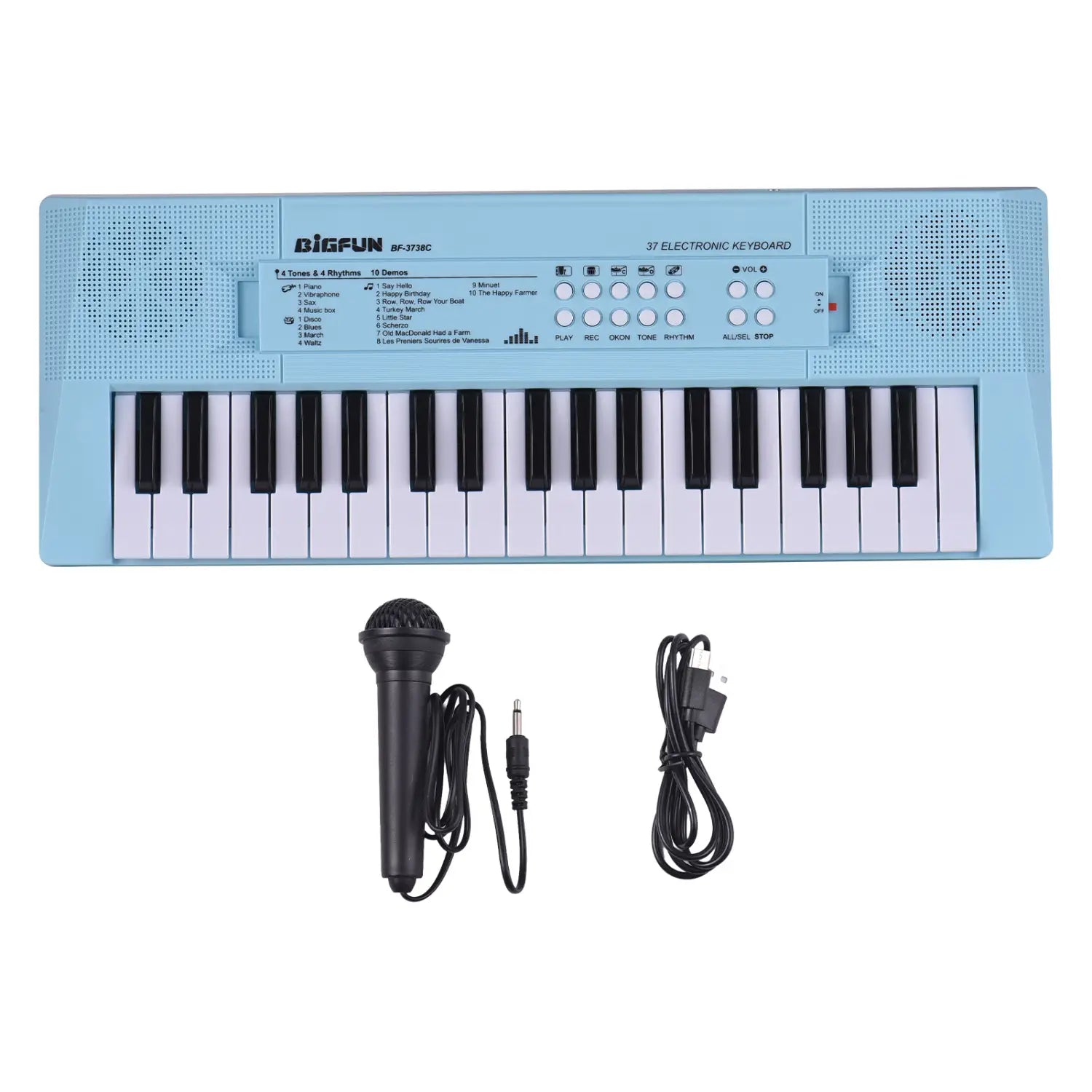 37 Key Electronic Keyboard Piano 4 Tones 4 Rhythms 10 Demos 5 Percussions Single Speaker Musical Instrument for Beginners