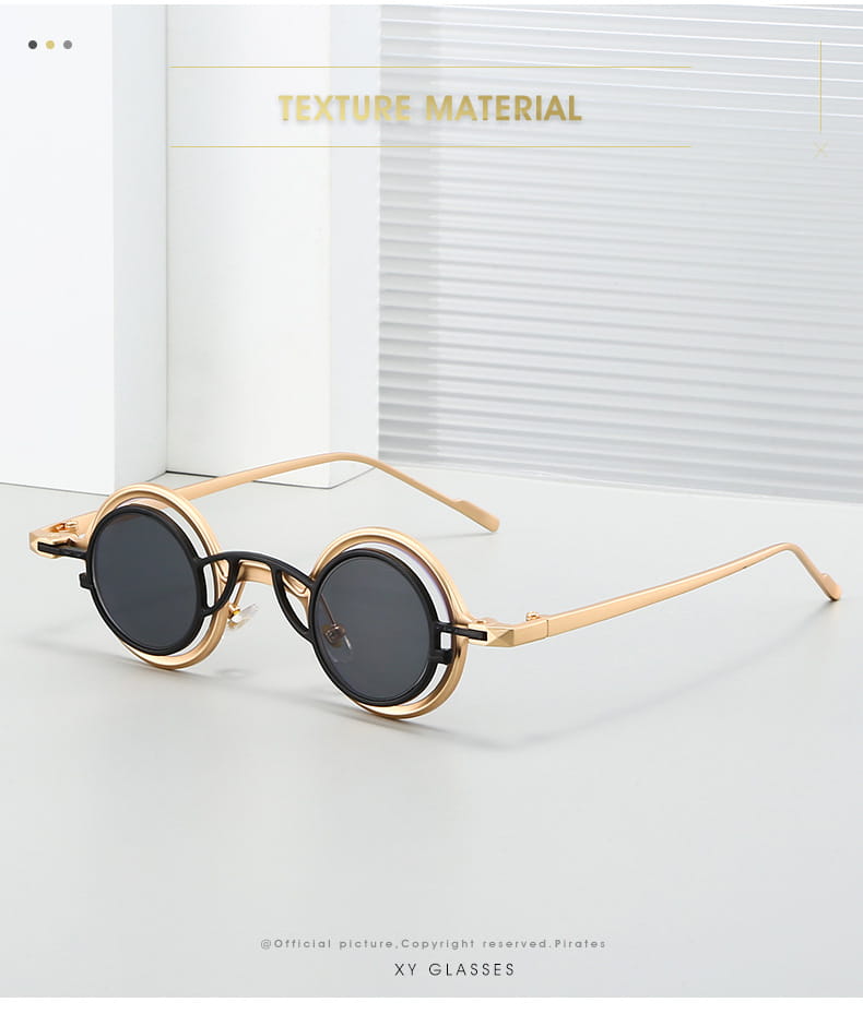 New Round Sunglasses Unisex Women Men Steampunk Glasses Personality Hip-hop Fashion Sun Shades UV400 Small Eyewear