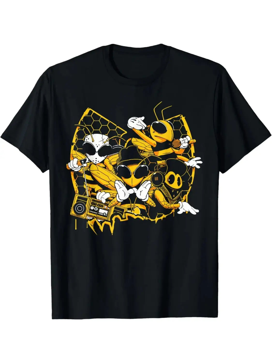Bees Hip Hop Old School Rap Lover Funny Gift T-Shirt Print Original Design Gifts T Shirts Mens Clothing Camisas Streetwear