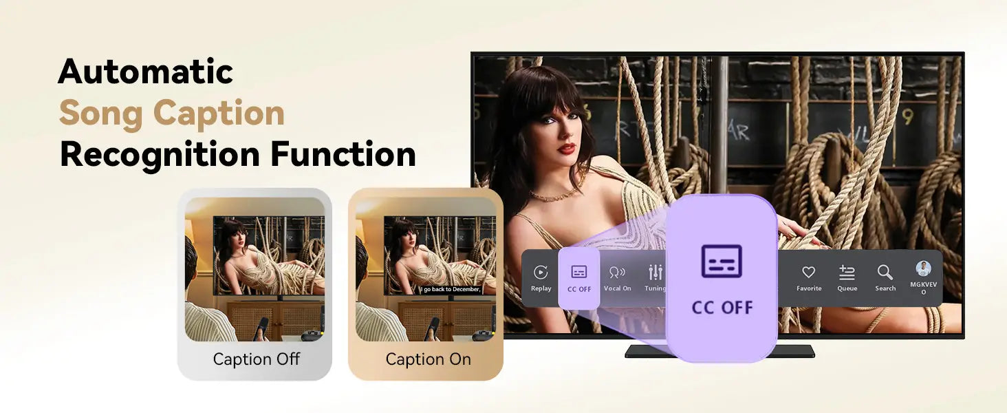 Puremic Karaoke Machine K3 with Millions Songs Free Forever Duet Karaoke Mics for Singing with Rechargeable Dock HDMI + Aux Cable