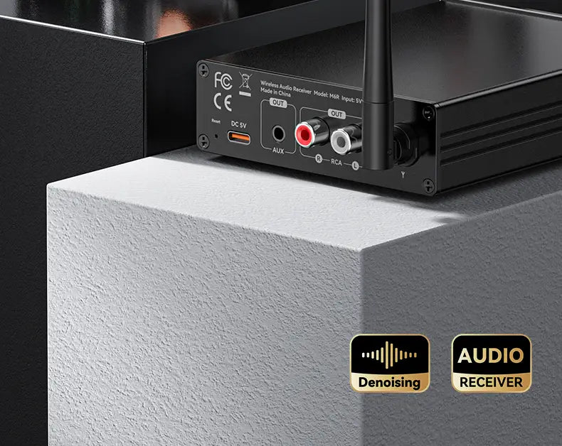 Bluetooth-compatible 6.0 Audio Receiver 3.5mm AUX RCA USB 6.5MM Microphone Music Wireless Adapter with Remote Control for TV PC