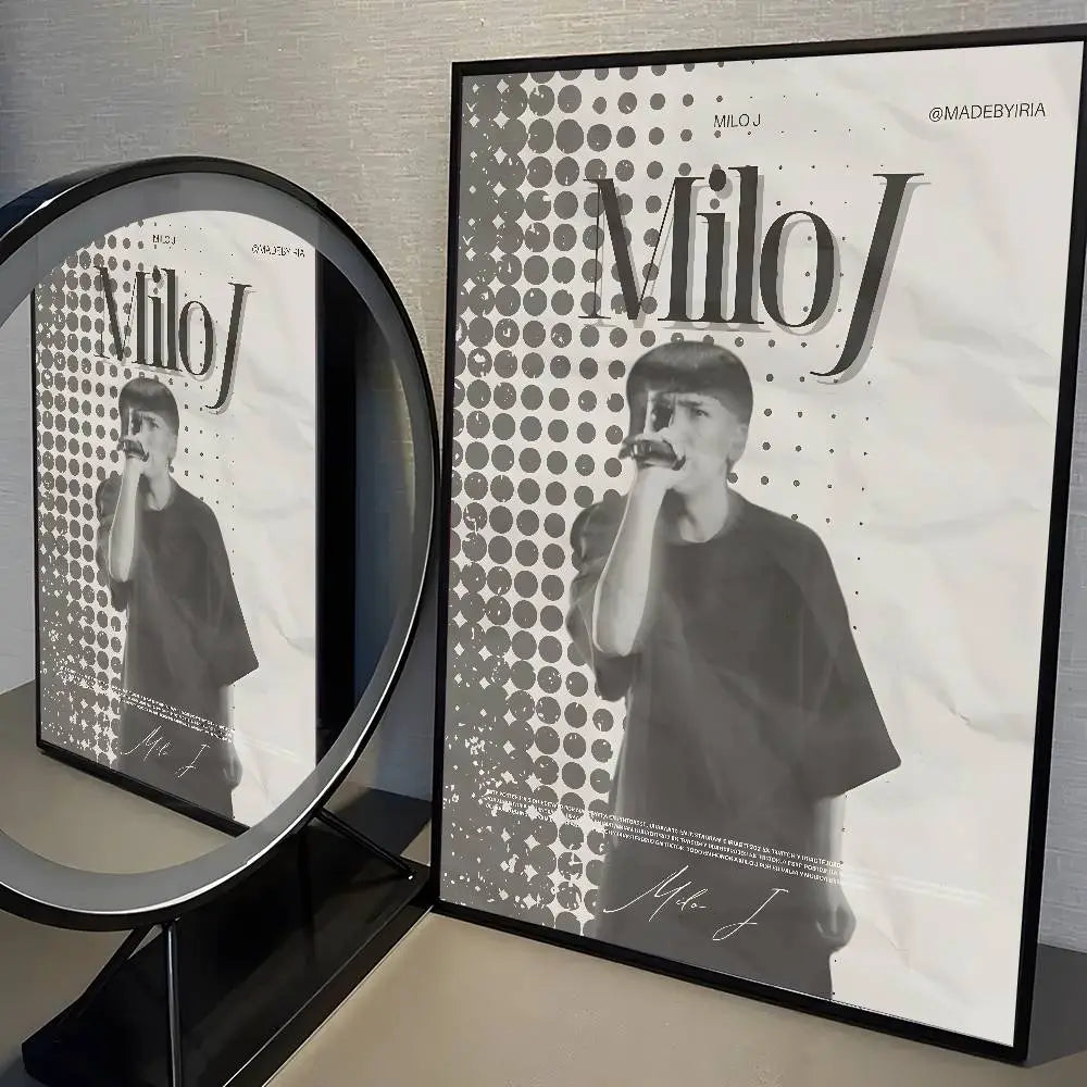 Popular Rapper Singer M-Milo J Poster High Quality Dorm Living Room Aesthetic Wall Decoration Painting Stickers Gift