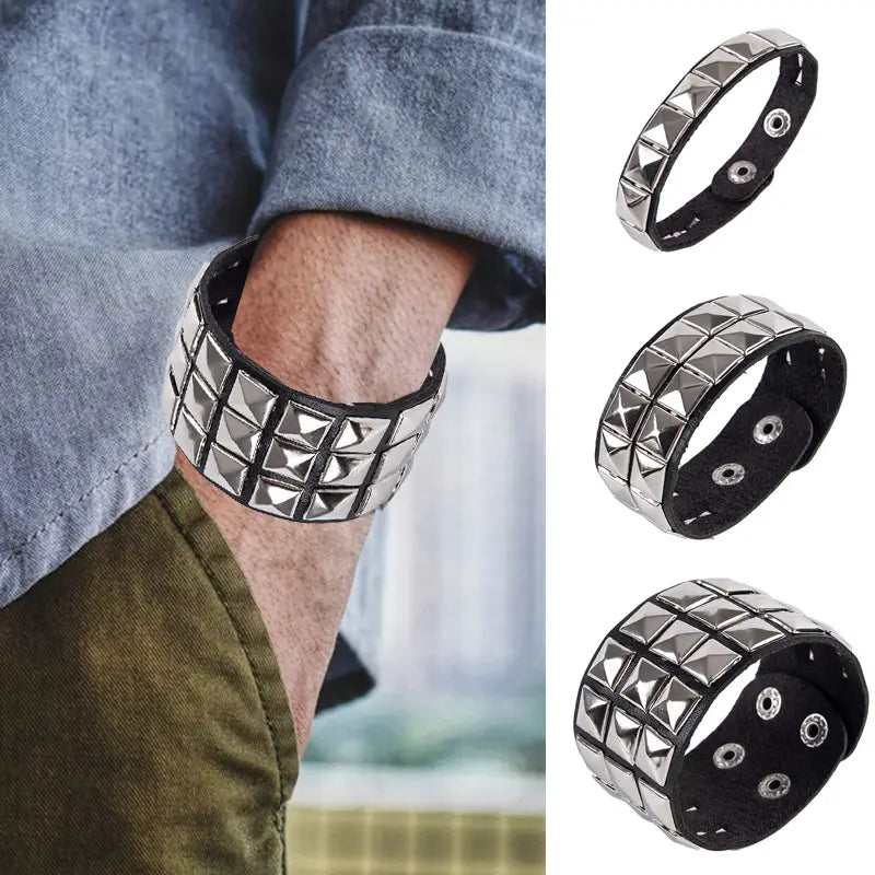 Punk Hip-Hop Gothic Nail Bracelet Rivets Casual Couple Bracelet Party New Year’s Christmas Valentine’s Day Birthday Gift