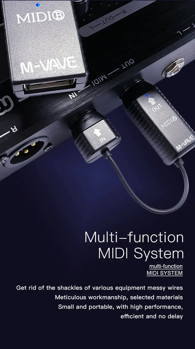 M-VAVE MS1 MIDI Adapter System Wireless 5-pin DIN USB Interface MIDI Master Adapters Piano Keyboard To MIDI Device Connecto
