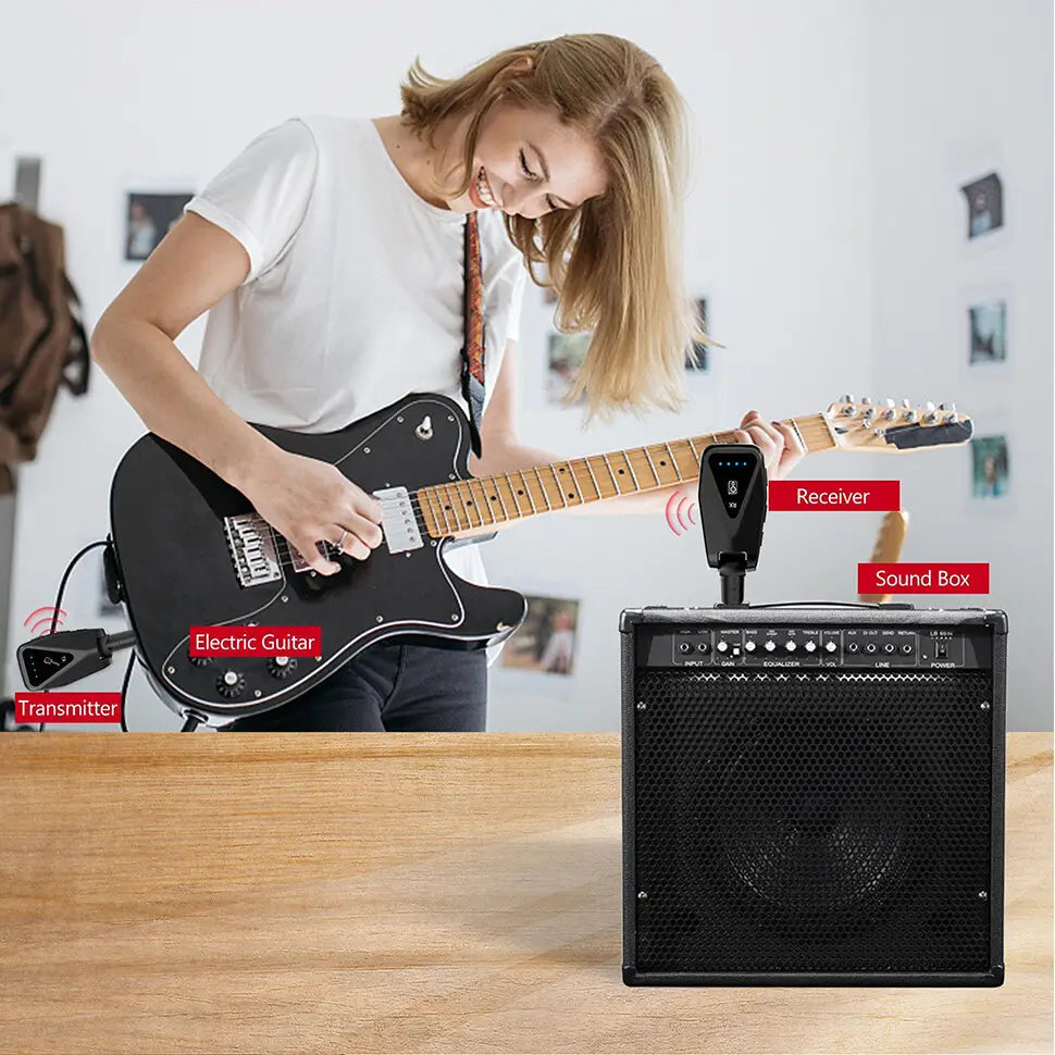 Hot Music Production Equipment Studio UHF Wireless Microphone With Rechargeable Wireless Mic Set Guitar Transmitter