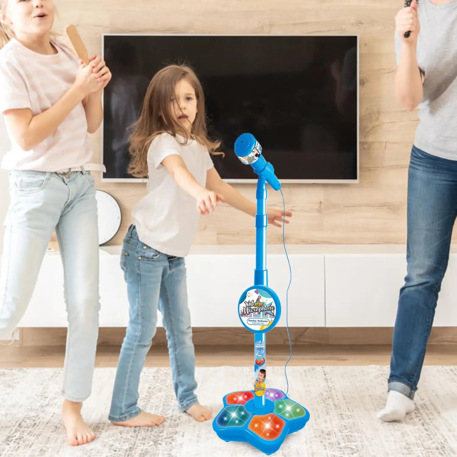 Musical Microphone Speaker With Popular Song Music Instrument Toys Brain-Training Educational Toy Birthday Gift for Girl Boy