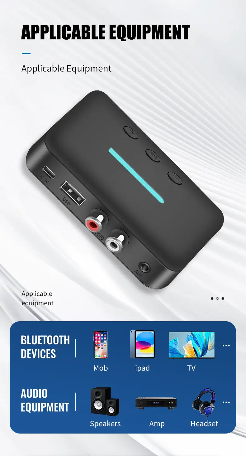 Bluetooth 5.6 Audio Receiver 3.5mm AUX RCA USB U-Disk Stereo Music Wireless Audio Adapter For PC TV Car Kit Speaker Amplifier
