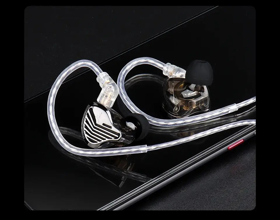 GK KUNTEN Dynamic Drive Headphones HIFI Heavy Bass Earbuds Sports Metal Headphones Detachable Headphones Gaming Headset Type-C