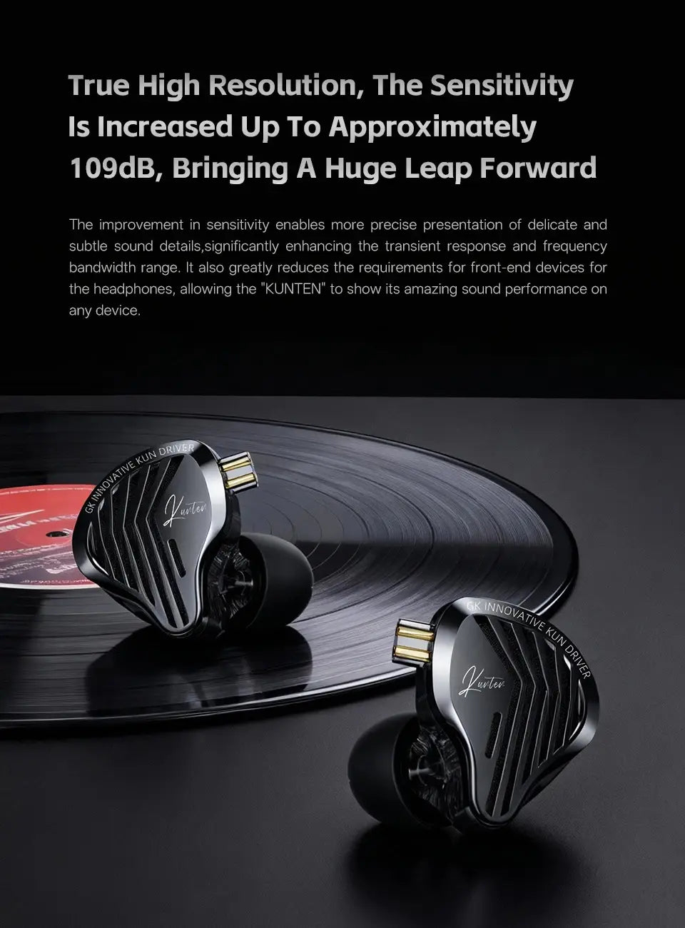 GK KUNTEN Dynamic Drive Headphones HIFI Heavy Bass Earbuds Sports Metal Headphones Detachable Headphones Gaming Headset Type-C