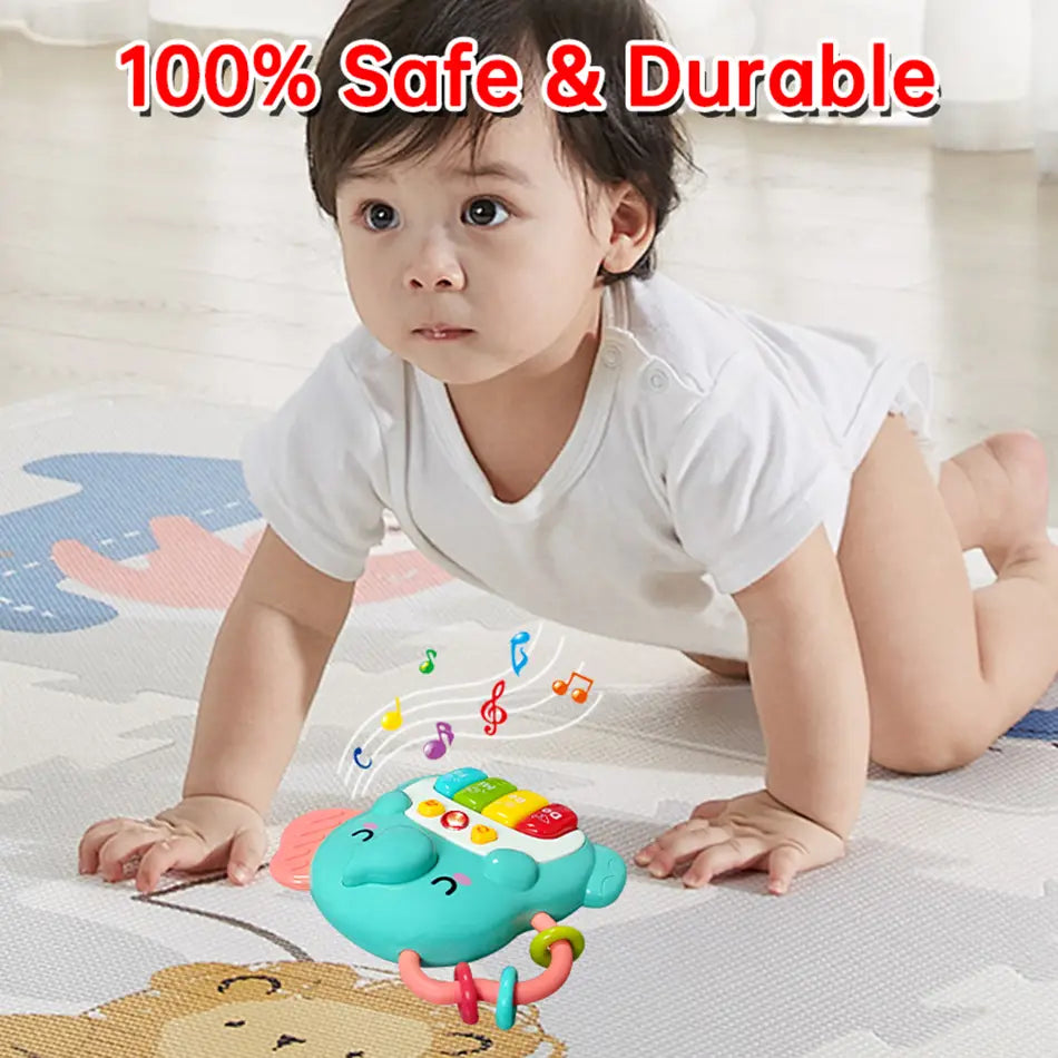 Kids Cartoon Piano Keyboard Game with Flashing Light Music Animal Sounds Baby Instrument Music Toys Educational Toys Kids Gifts