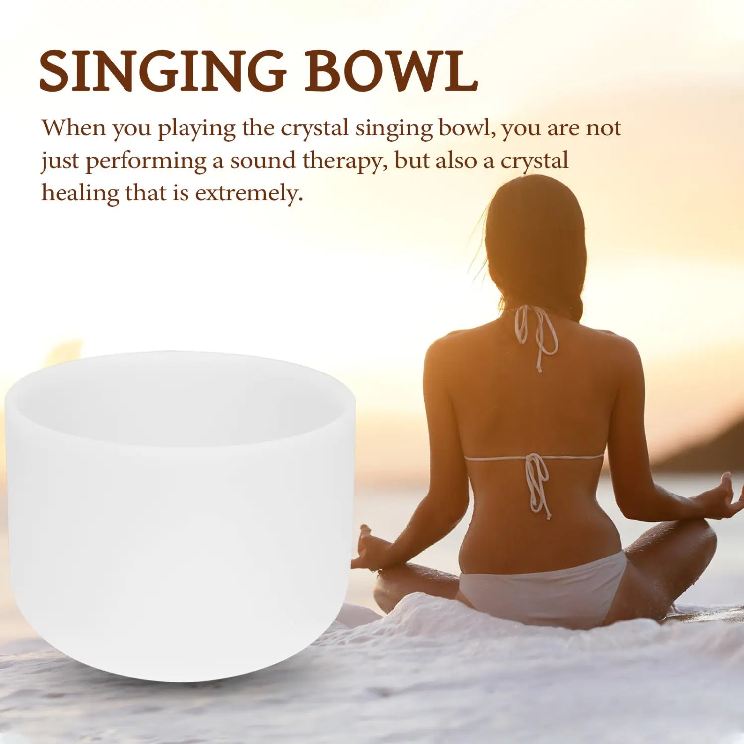 440HZ Crystal Struck Bowl Ritual Music Therapy Yoga Meditation Singing Bowls Percussion Instruments