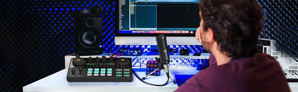 MaonoCaster AM200-S1 Audio Interface Podcast Studio Sound Card Kit with Microphone for Live Streaming Recording Youtube PC\Phone