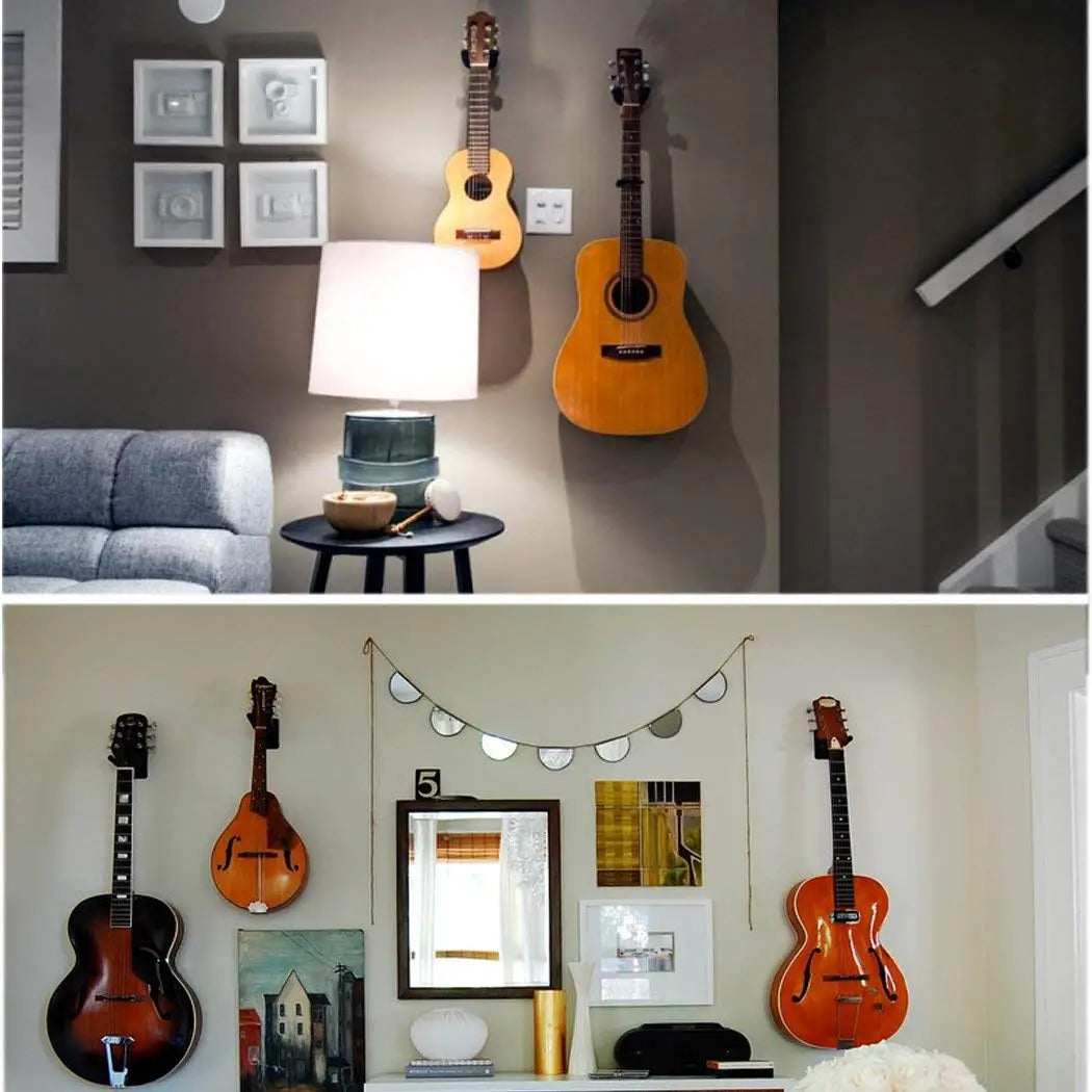 Guitar Wall Mount Hanger Hook Acoustic Electric Bass Guitar Wall Hook Hanger Black Metal Holder Hanger