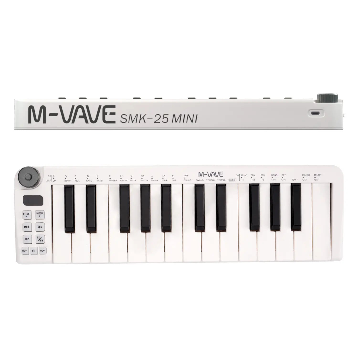 M-VAVE SMK-25mini MIDI Keyboard Rechargeable 25-Key MIDI Control Keyboard instrument Mini Portable USB Keyboard MIDI Controller