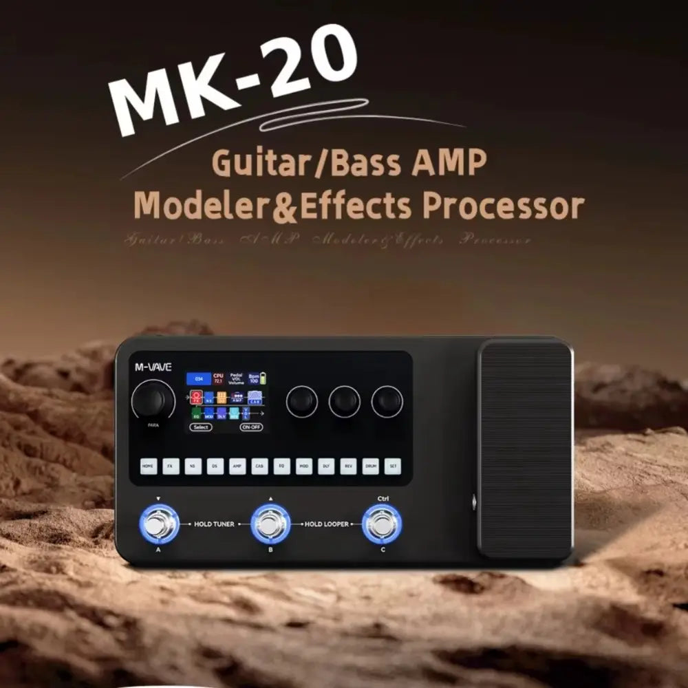 M-VAVE MK-20 Effect Pedal Guitar and Bass Multi-Function Effects Pedal with Drum Machine and Loop Function